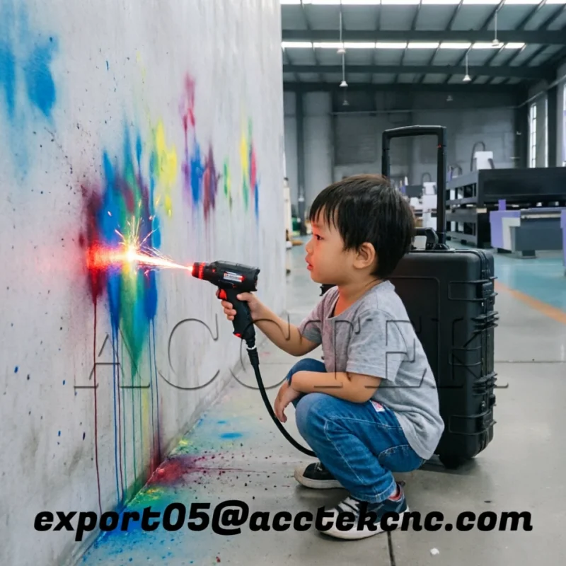 AccTek Portable Laser Cleaner Suitcase - High Power Fiber Laser Cleaning Equipment for Industrial Metal Cleaning