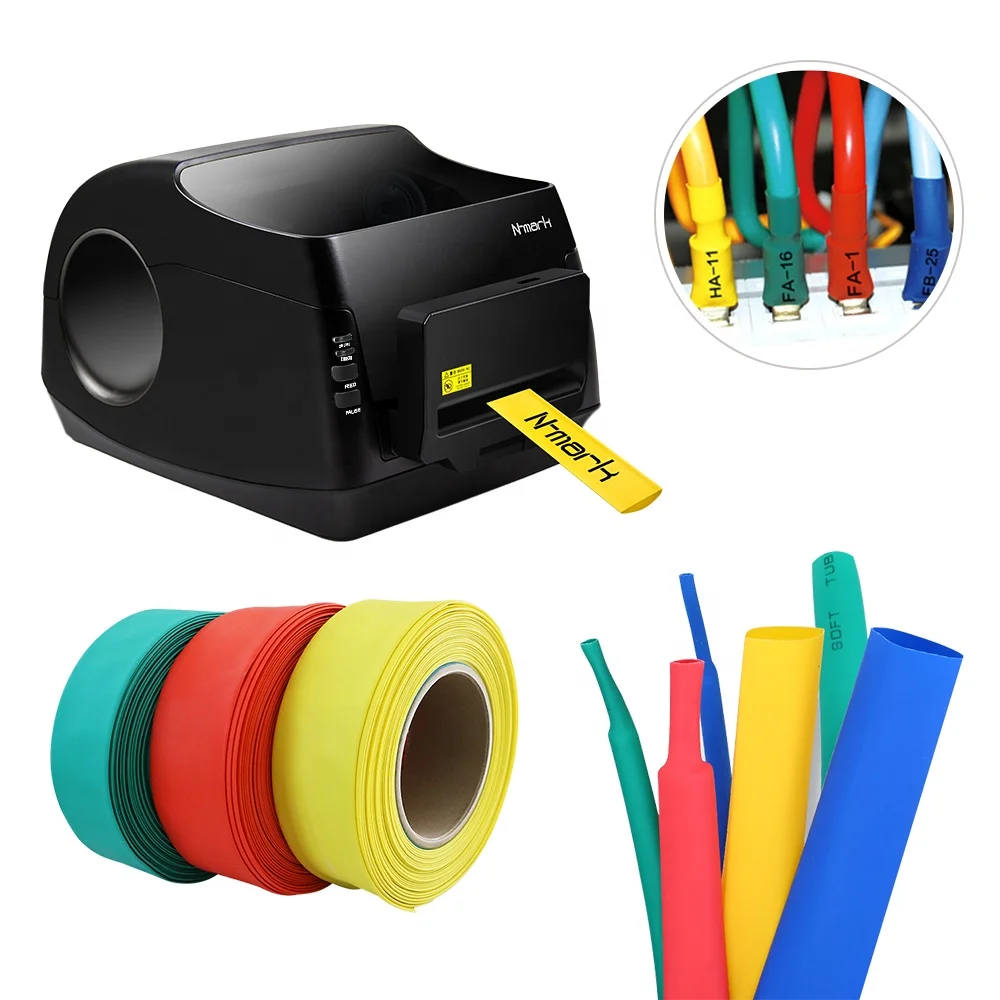 N-mark Cable printing machine thermal transfer Heat Shrink Tube Ferrule Printer Industrial label casing pipe printer