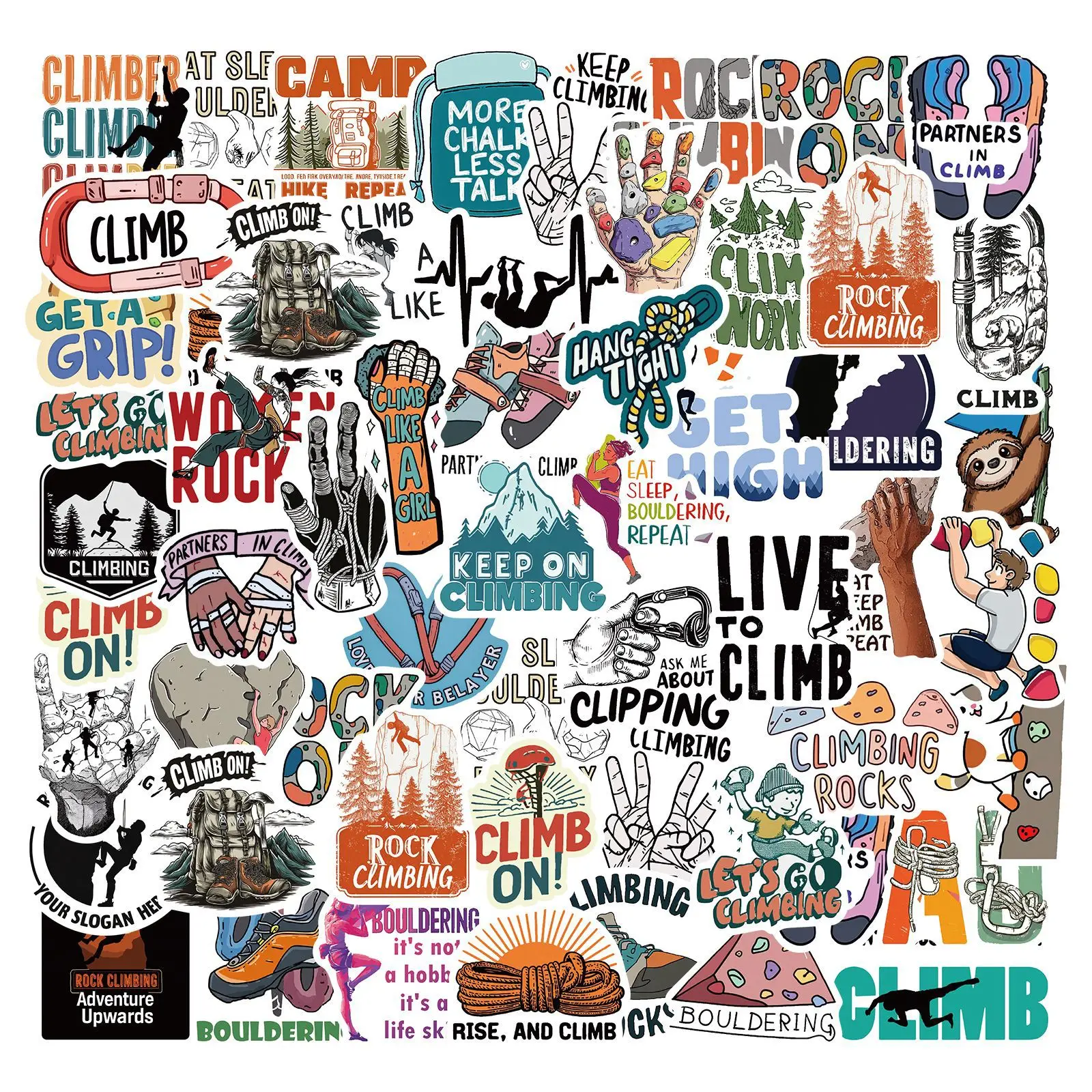 50 Pcs Hanukkah Graffiti Stickers Creative Cartoon Festival Waterproof Decorative Phone Case Stickers