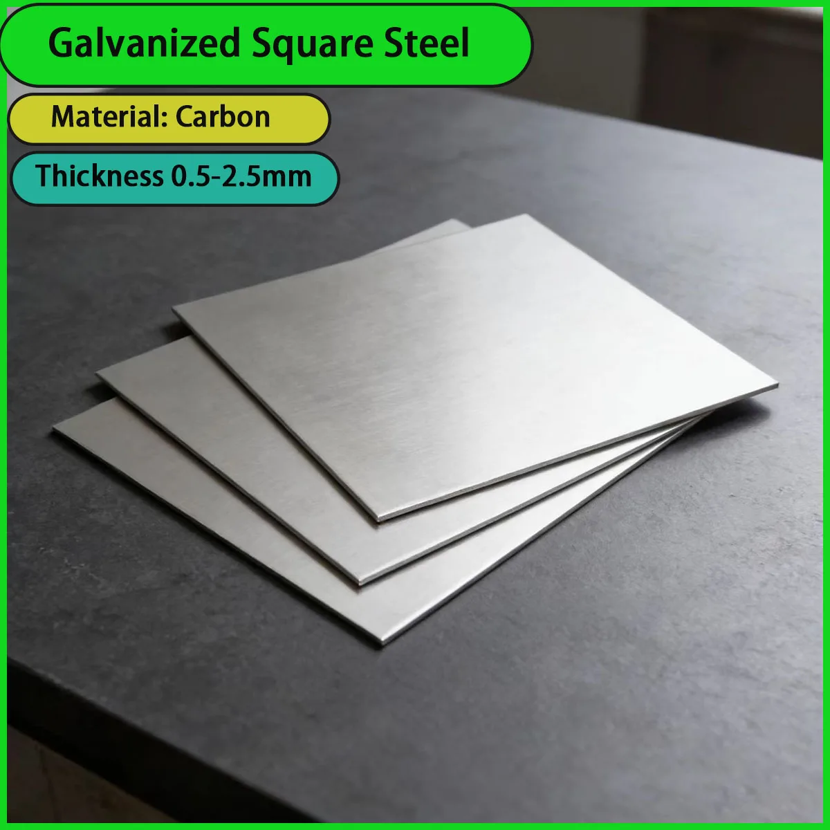 0.5-2.5mm thick galvanized square steel plate is used for construction, machinery manufacturing, guardrails, etc