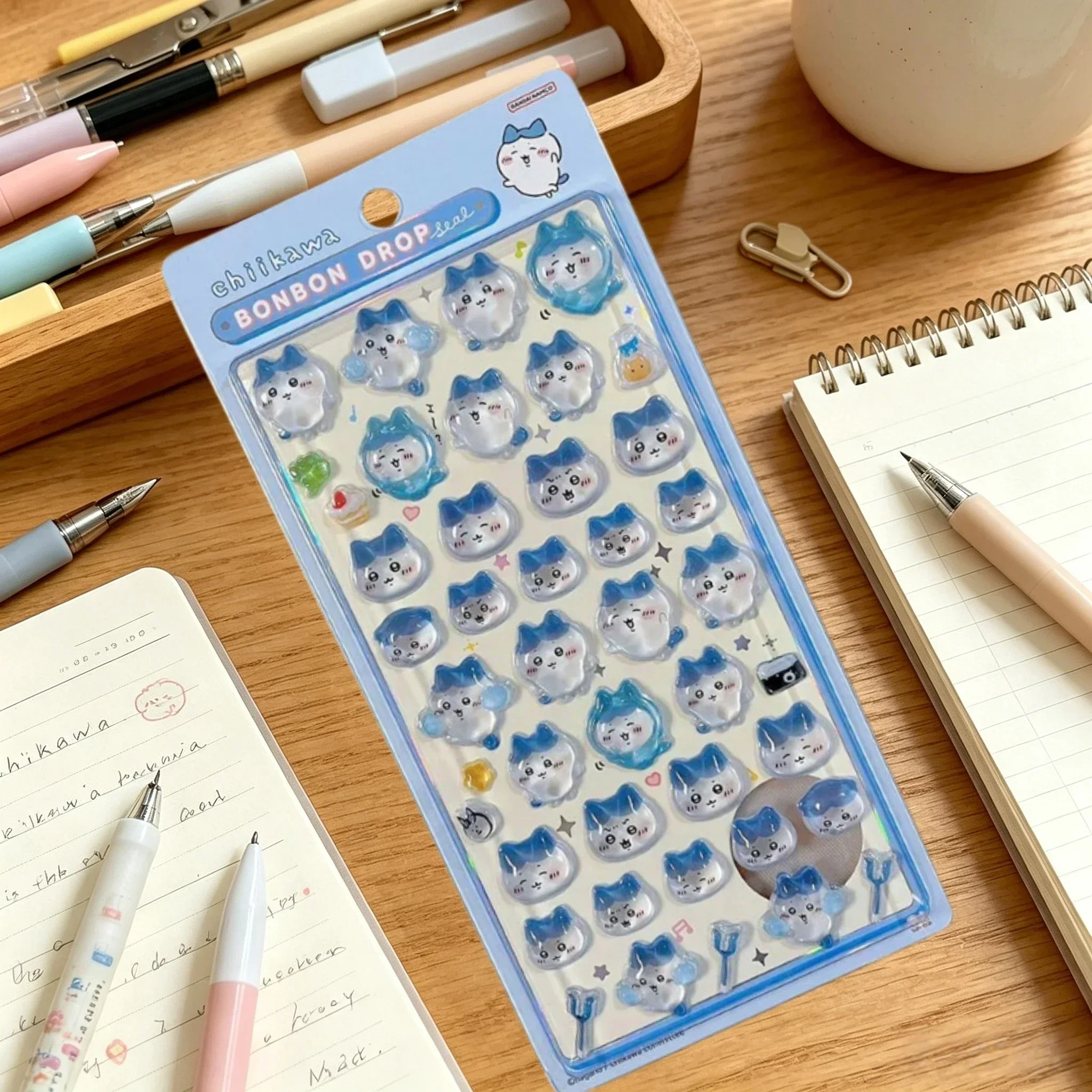 Chiikawa 3D Cute Relief PVC Crystal Waterproof Stickers DIY Scrapbook Laptop Cute Bonbon Drop Seal Children Gift ボンボン ドロップシール
