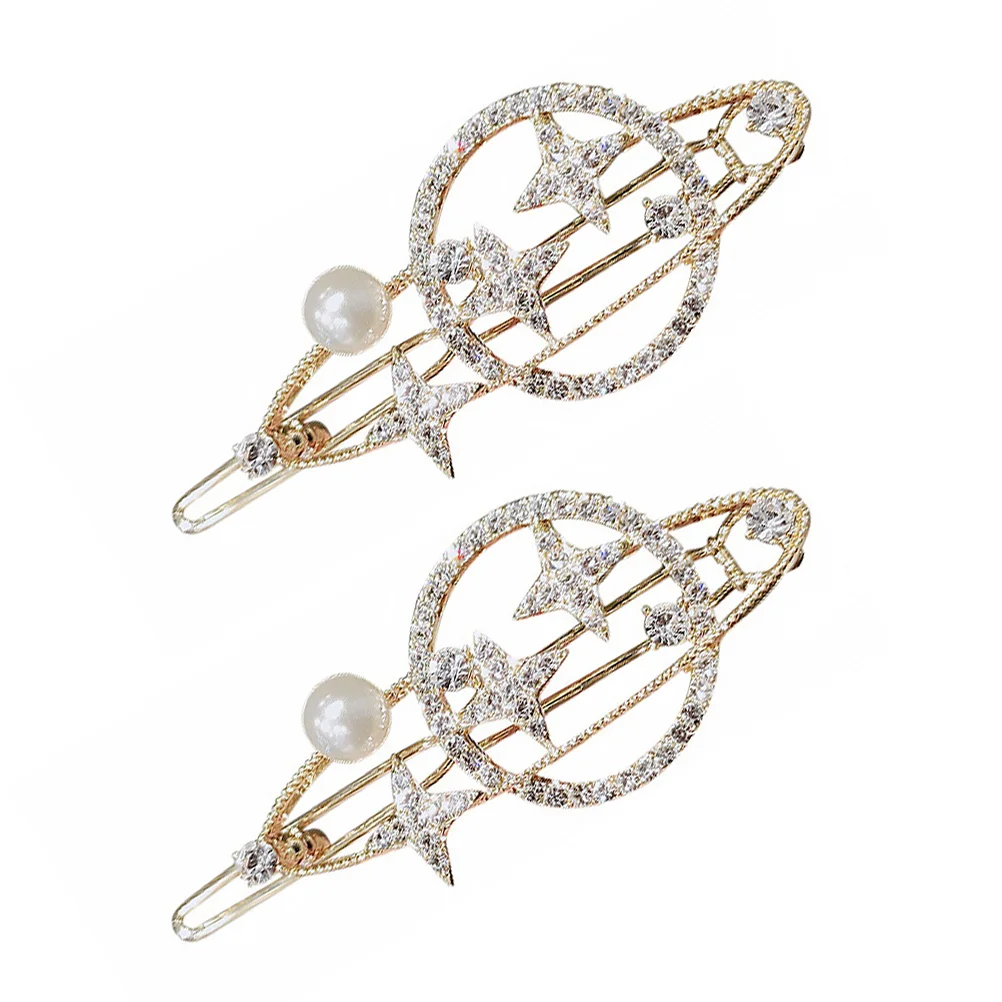 

2Pcs Alloy Star Hairpin Women Elegant Barrette Clip Girls Prom Accessories Hairstyle Party Gift Haircare Styling Tool