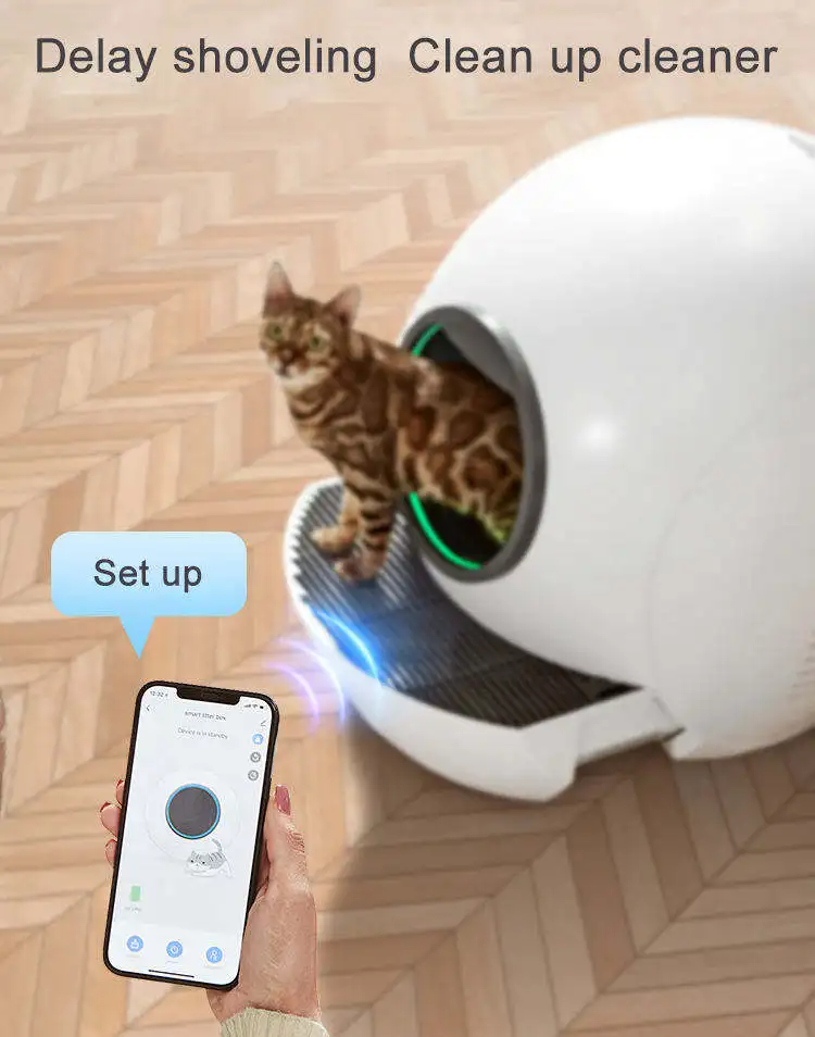 Hot Sale Smart Self Cleaning Cat Toilet Automatic APP Remote Control Auto Cat Box