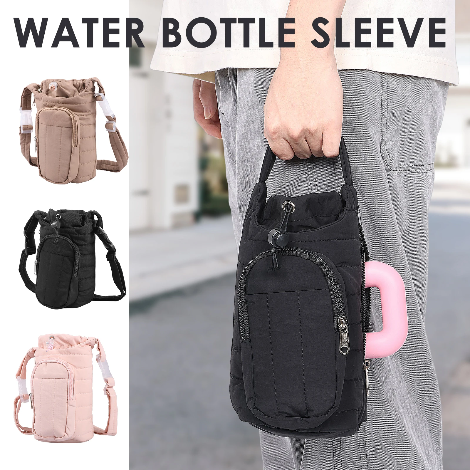 

Outdoor water cup crossbody bag heat preservation easy to carry adjustable detachable multifunctional storage crossbody bag