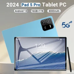 Tablet Android 13 Pad 5 Pro 2024 5G Dual Sim-kaart of WiFi Tablette 16 GB + 1 TB Global Versie 8800 mAh Originele Tabletten PC Bluetooth