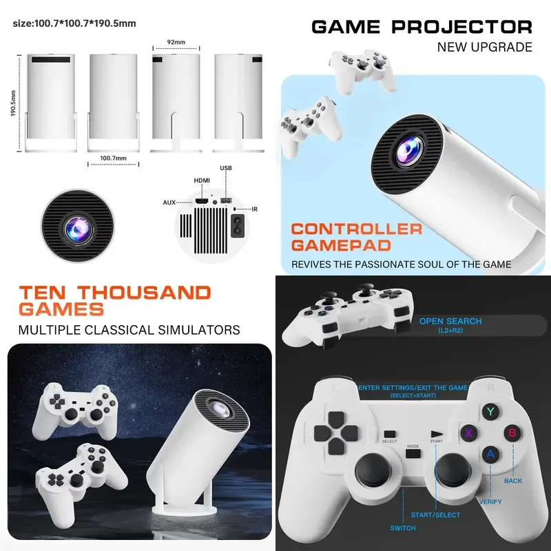 

IHOMELIFE Wholesale Mini Portable Gaming Projector, 1080P HD, Built-in Speaker, 5G WiFi For Outdoor Camping & Mobile Gaming
