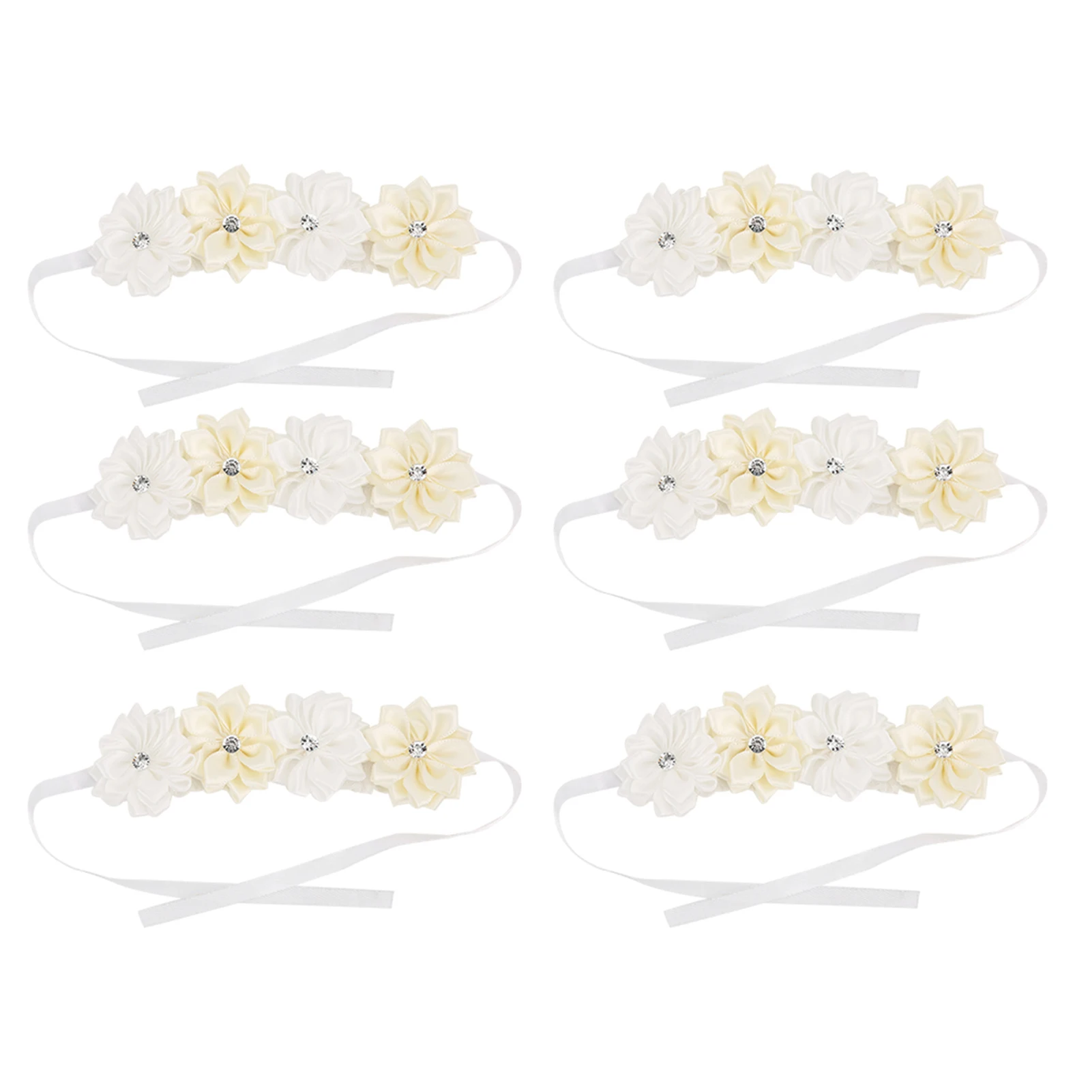 

6Pcs Beautiful Bride Bridesmaids Simulation Ribbon Wrist Flower Wedding Ceremony Event Decoration Accessories