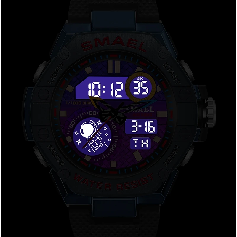 SMAEL-reloj deportivo para hombre, cronómetro de cuarzo Digital, resistente al agua, marca de moda, militar, 8068