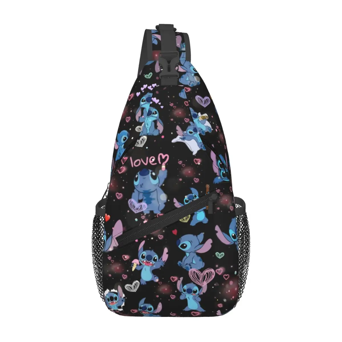 Custom Stitch Cartoon Love Backpacks for Boys Girls For Hiking Bags Shoulder Crossbody Chest Backpack Sling Crossbody Backpack