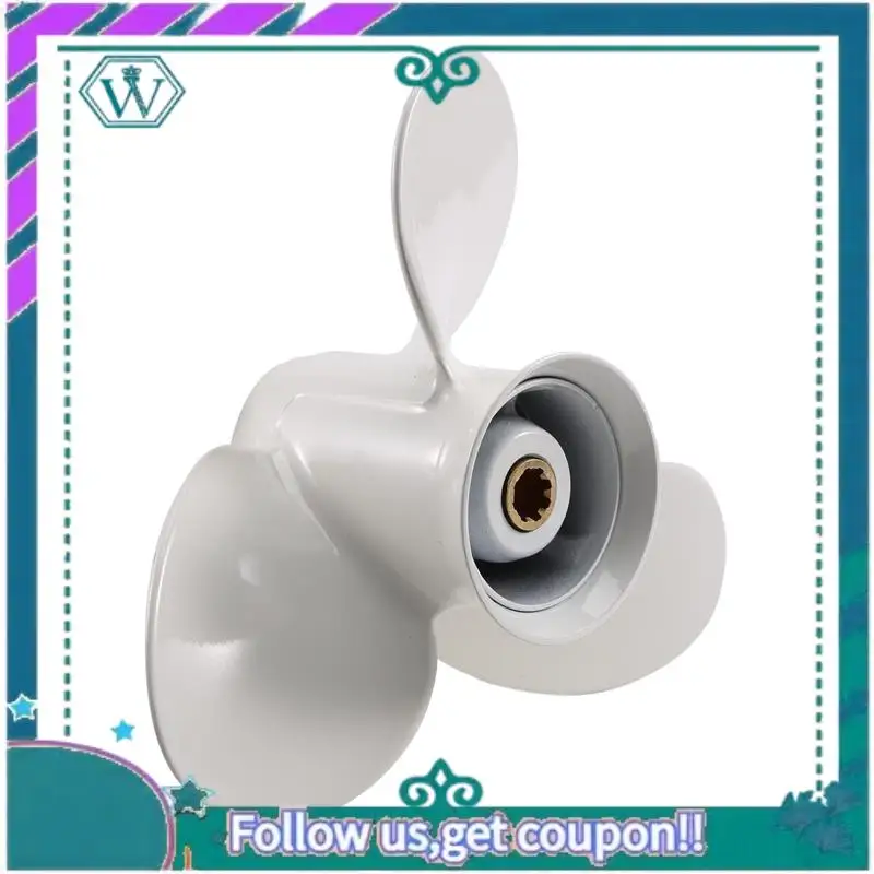 

AA92-Для 9,9-15 л.с. 63 В-45945-10-EL 9-1/4 X 9, морской подвесной гребной винт из алюминиевого сплава, 8 шлицевых зубьев, 3 лопасти