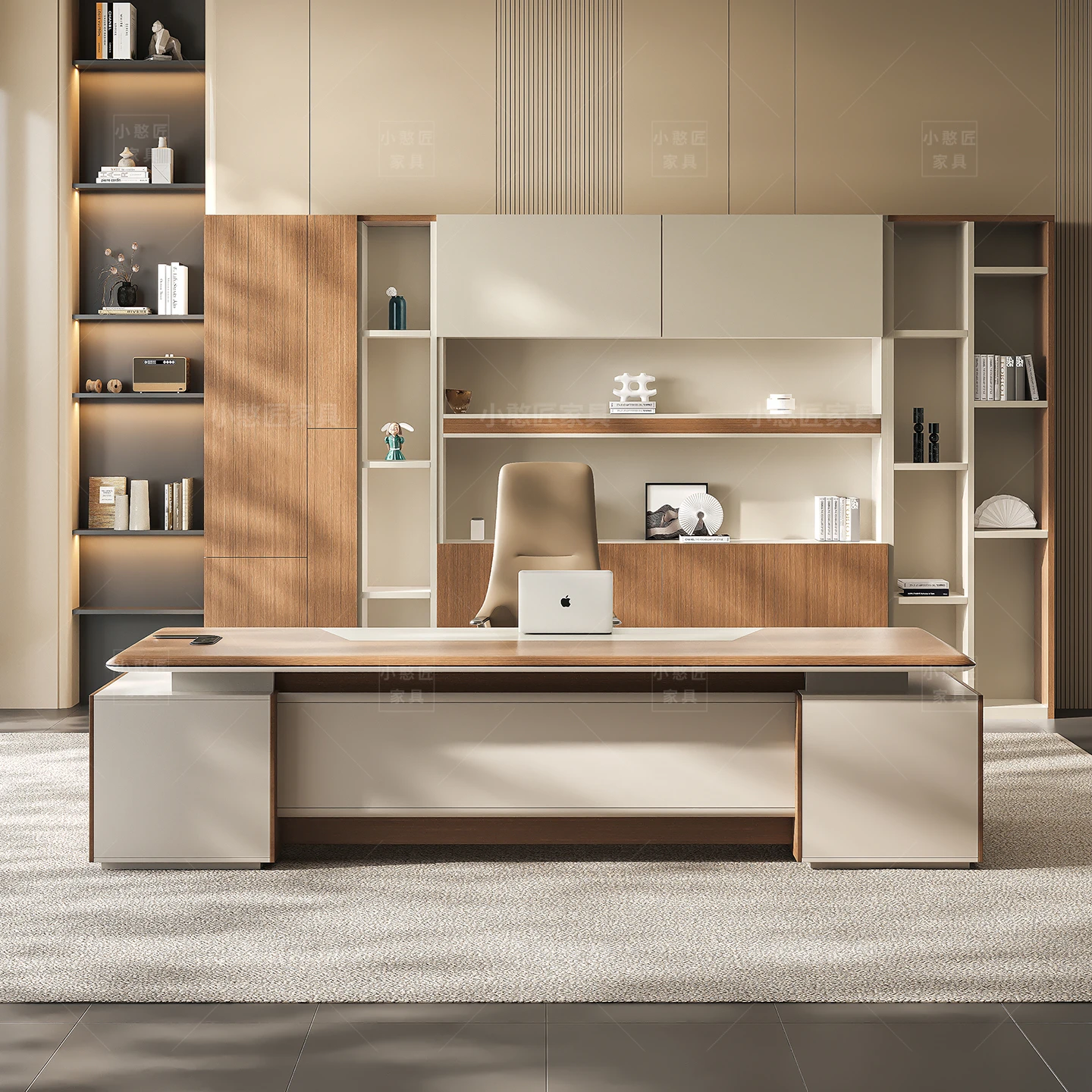 Desk boss table simple modern short cabinet high-end president table high-end manager office table and chair combination furnitu