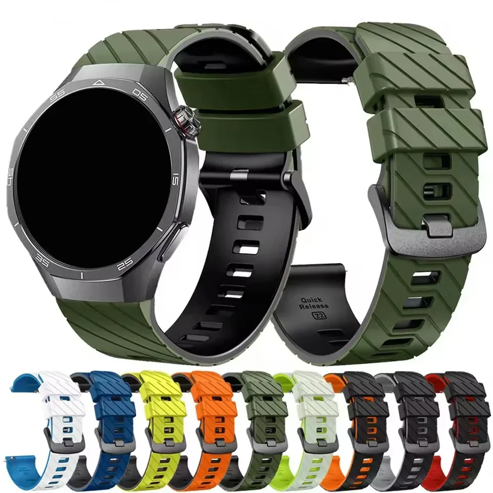 Uhrenarmband 22 mm, atmungsaktives Silikon, kompatibel mit Race S Race Ocean, vertikales Armband, Armband für Suunto 5 9 Peak Pro Band