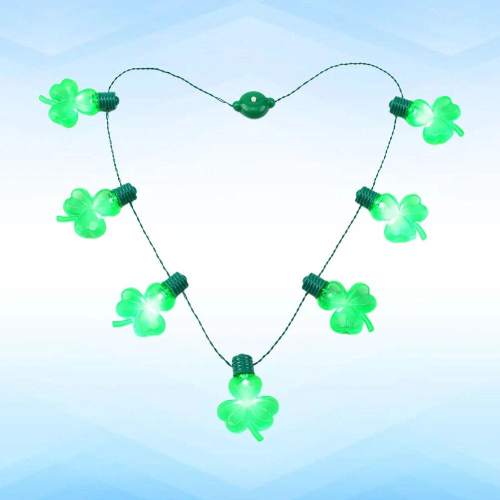 

2 Pcs Luminous Necklace Glow Necklaces for Party Patrick's Day Glowing Shamrock Festival