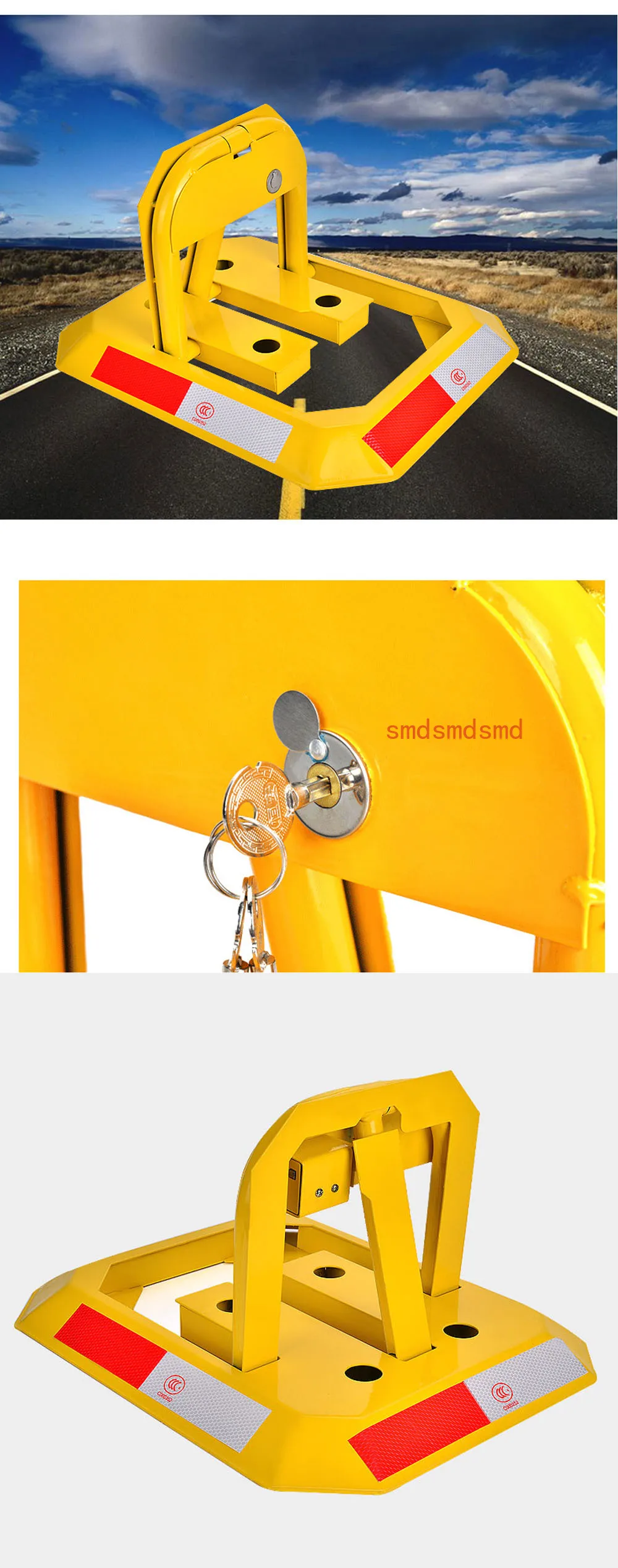 Octagon Steel  Blocker,   Barrier, Manual  Lock Bollard Post Automatic Parking Barrier