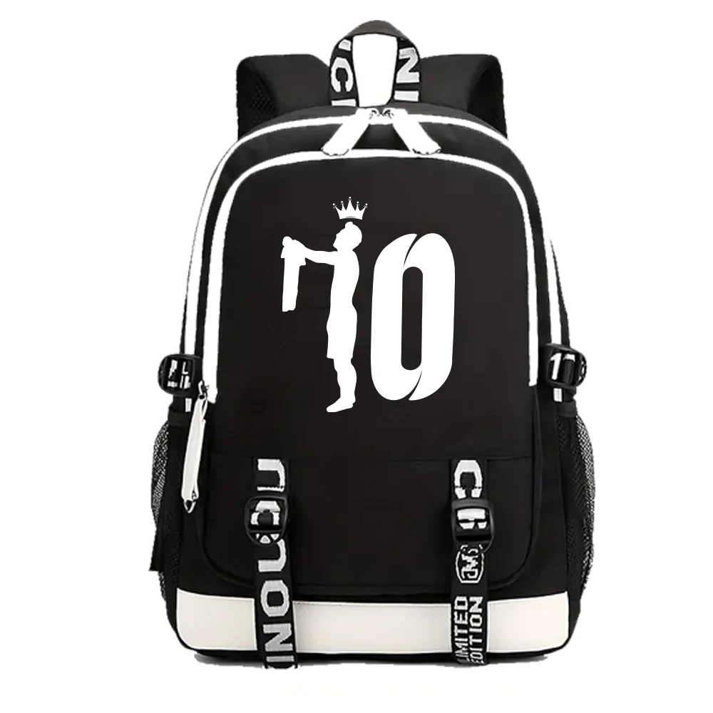 

Ronaldo Number 10 Backpack Print Backpacks Girls School Bag for Teenager Laptop Backpack for Fans Gift