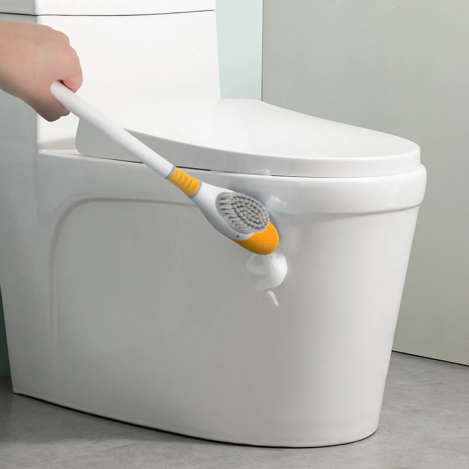 

Toilet Brush Cartoon Compact Bathroom Accessory Space-Saving Household Cleaning Brush Convenient Toilet Scrubber Bathroom Supply