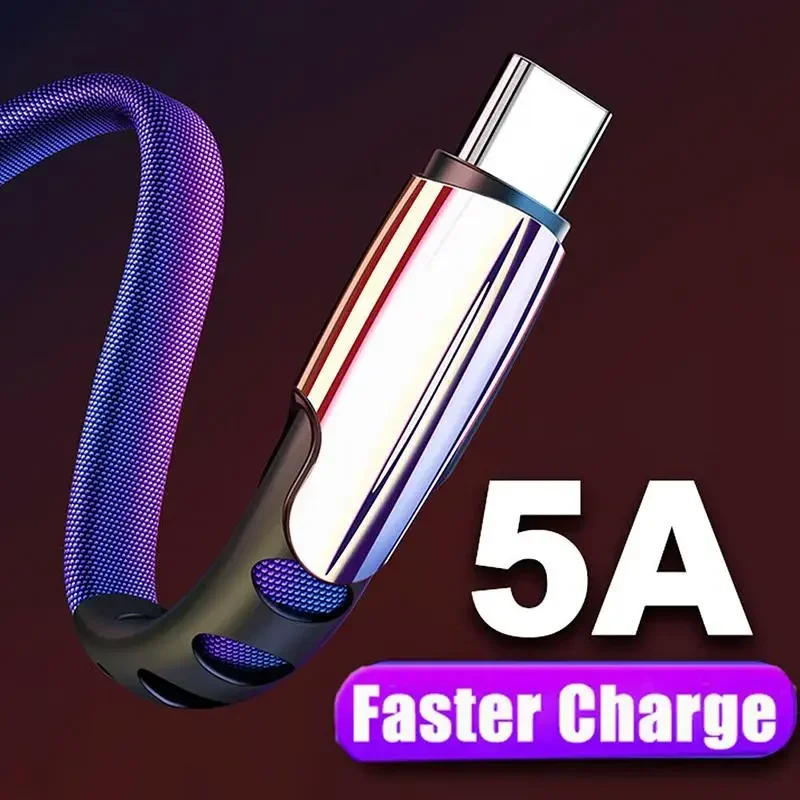 

5A Fast Charging USB Type-C Data Sync Cable USB C Braided Cable For A52 A32 5G A21 A31 A51 A71 A50 A70 A30 Charger Cord