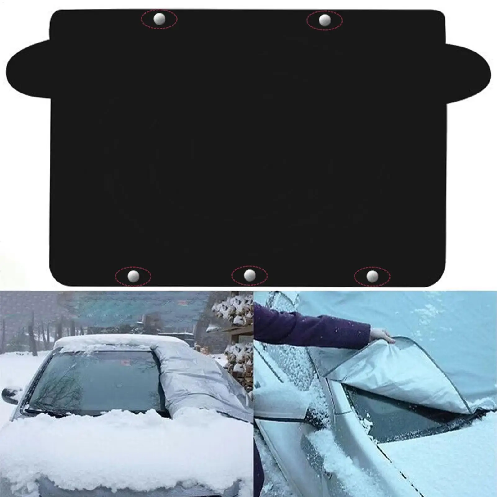 

Чехол на лобовое стекло для льда и снега, магнитные зимние автомобильные чехлы, складная защита от тента, сверхмощная защита от солнца, зимнее тепло