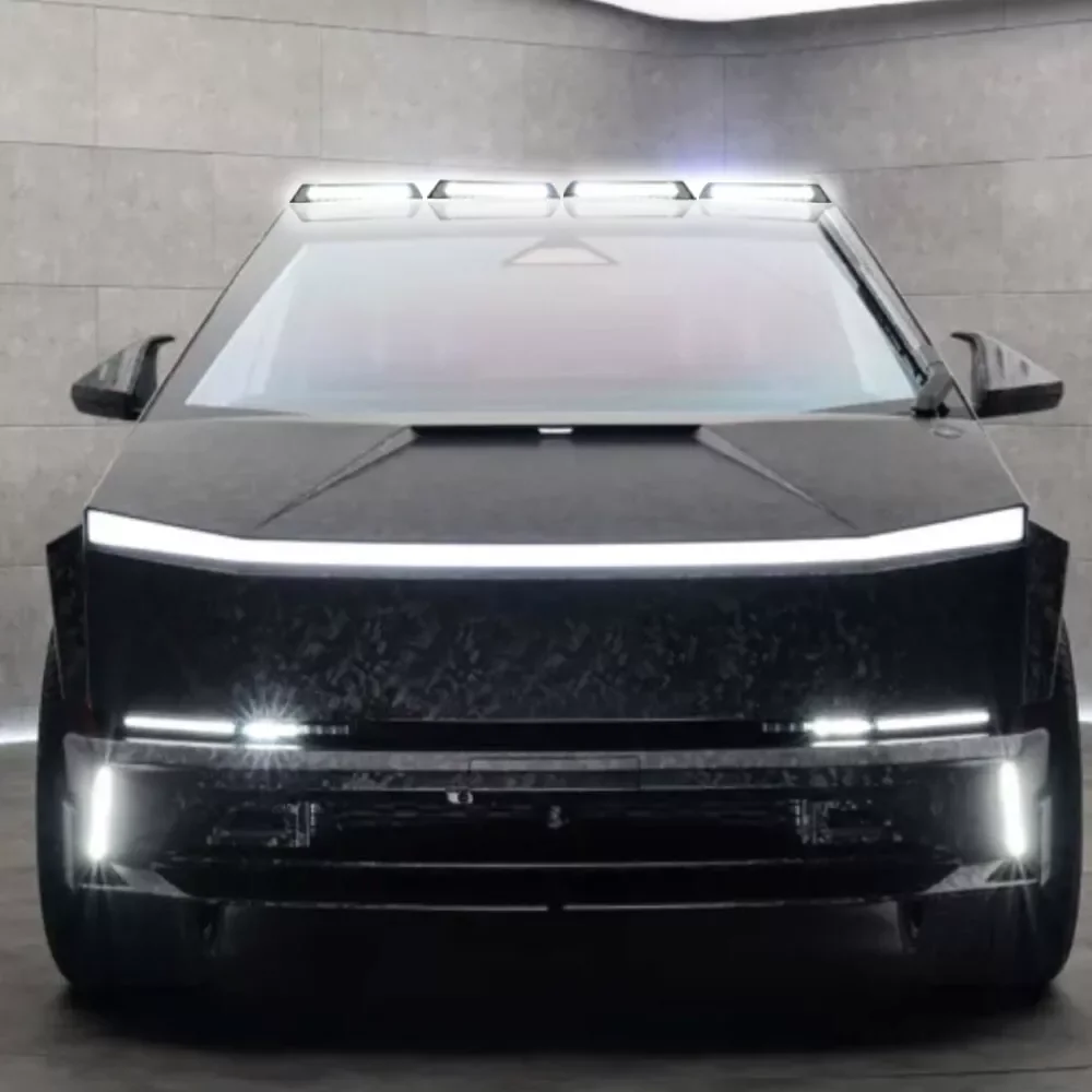 Tesla Cybertruck 2024 2025 지붕 램프 탑 라이트 바 LED DRL 글로스 블랙에 적합 썸네일 5