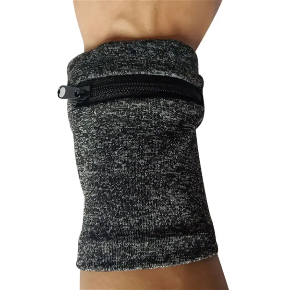 Unisex Running Hand Guards Storage Bag Protector Zipper Sweat Band Wrist Support Wristband Sweatband Wrist Wallet