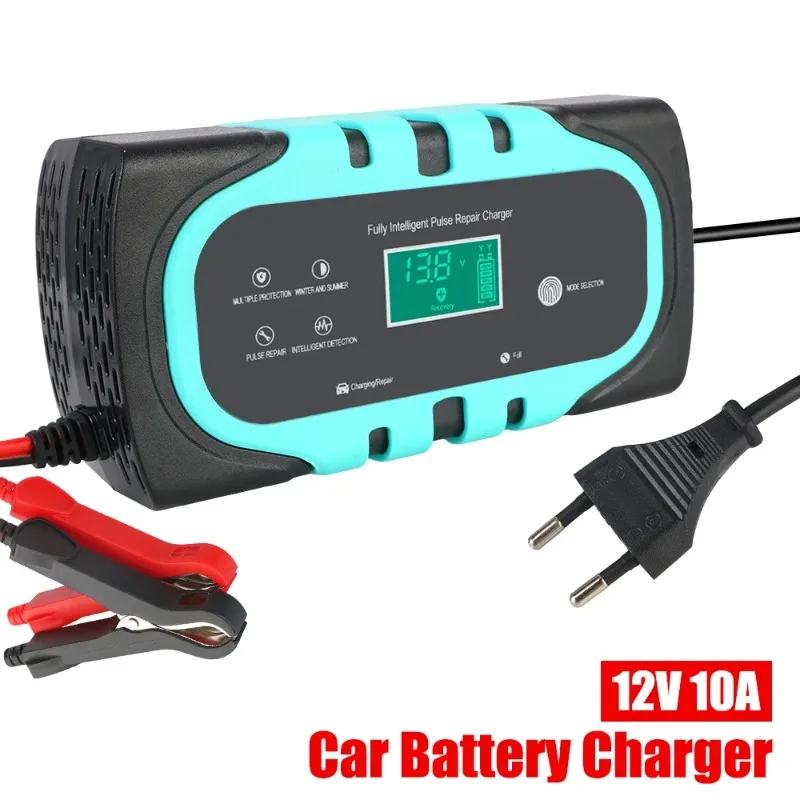 

Pulse Repair Digital Display Battery Charger Smart Car Battery Charger For Motorcycle Wet Dry Lead Acid Battery 12V 10A