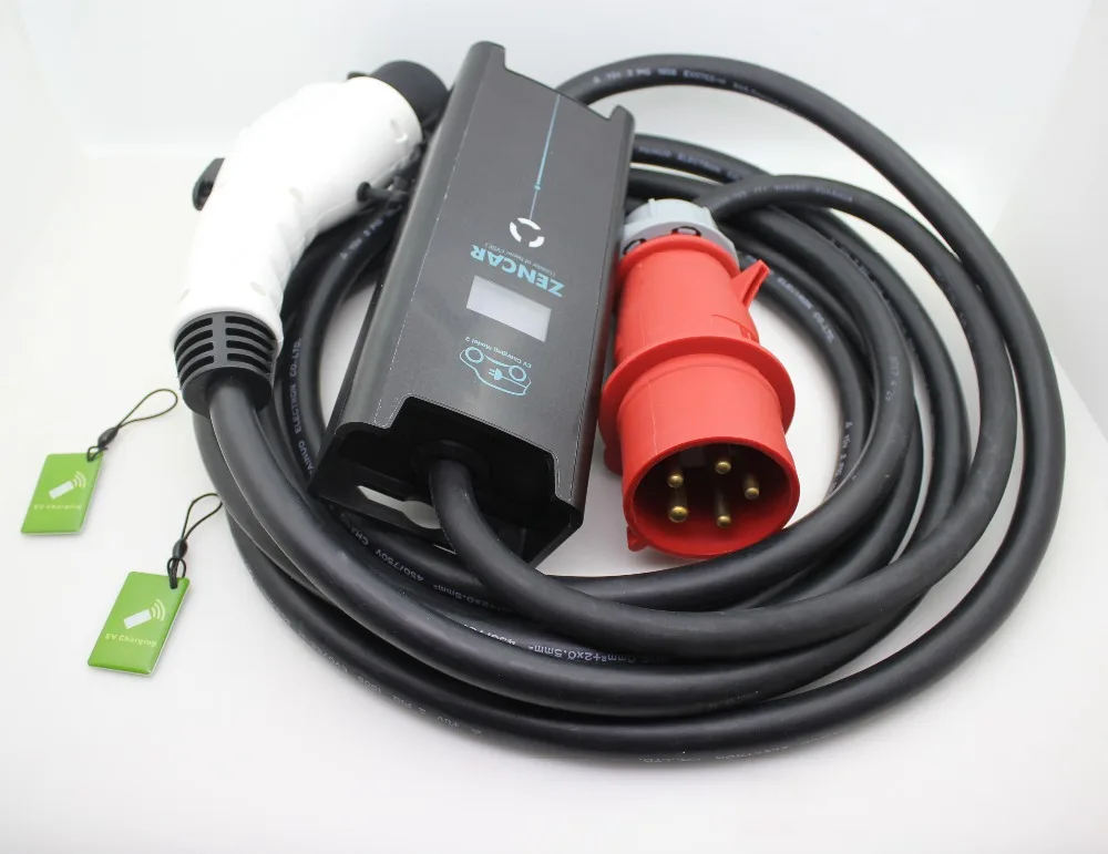 Chargeur de niveau 2 ev pour voiture électrique, 110 - 230V AC, prise IEC 60309, 32A, développement, connecteur j1772