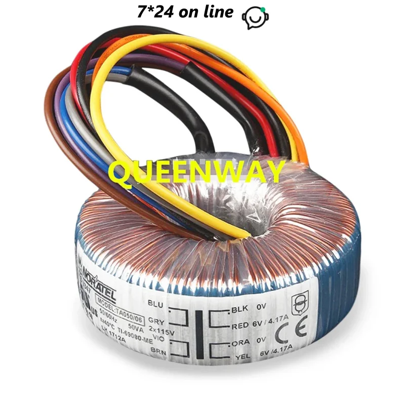 T-020 50va 2*6v 1.39a New Noratel Toroidal Transformer 50w Primary 0v-115v*2 50/60hz Secondary 0v-6v*2 4.71a Rated Voltage