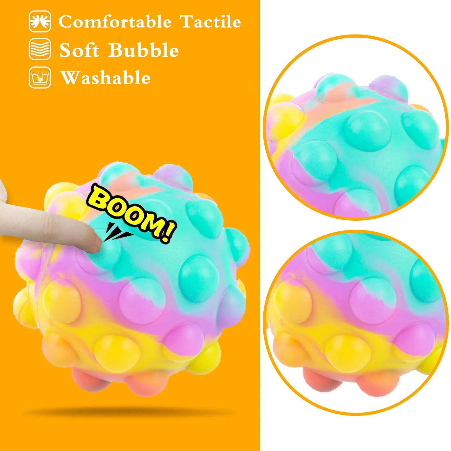 Control Pioneer Bubble Ball 3D Fidget Toy Decompression Squishy Juguetes Silicone Rainbow Color Bag Fingertip Release Toy