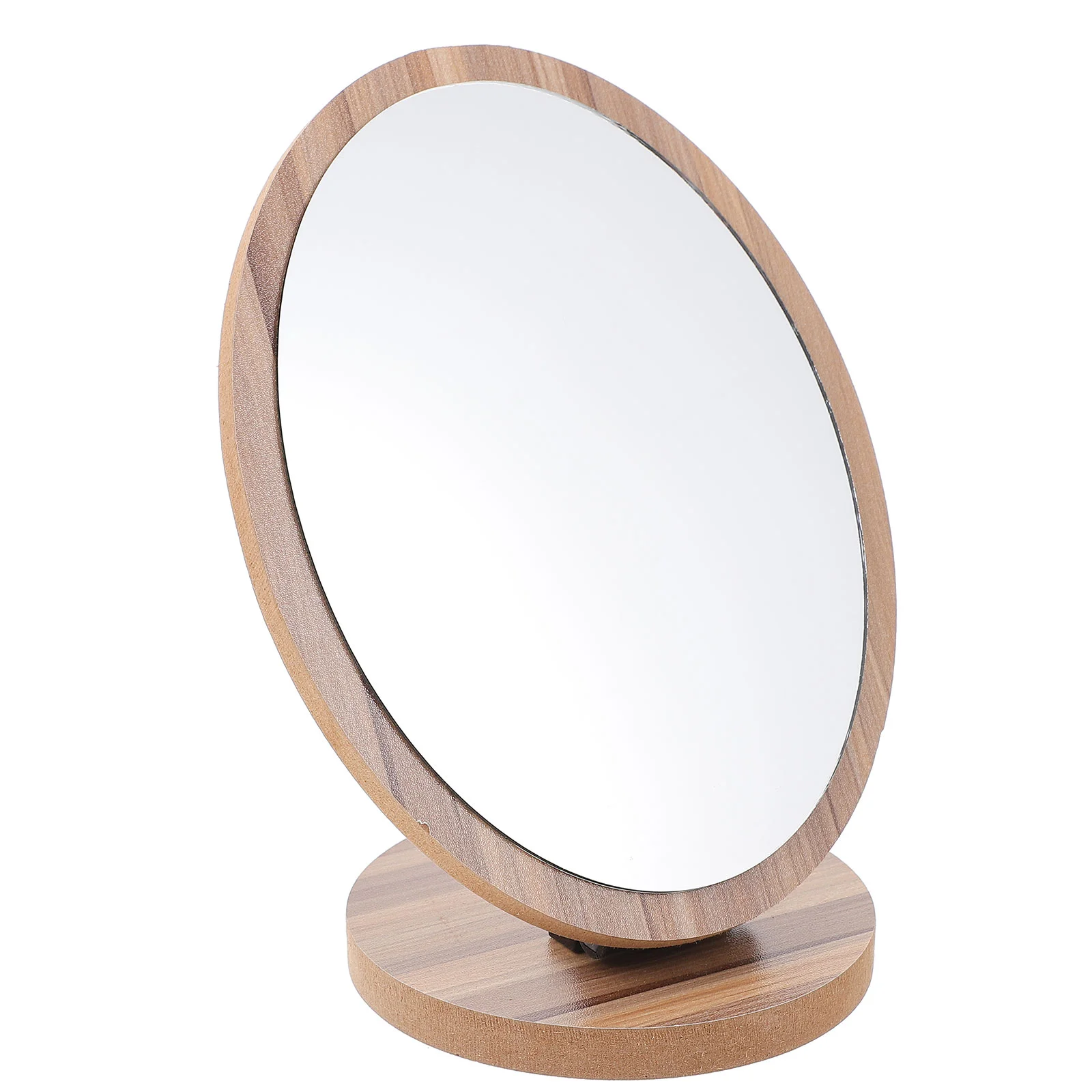 

1Pc Tabletop Folding Wooden Makeup Mirror Simple Style Desktop Makeup Mirror Desktop Type Mirror Movable Makeup Mirror