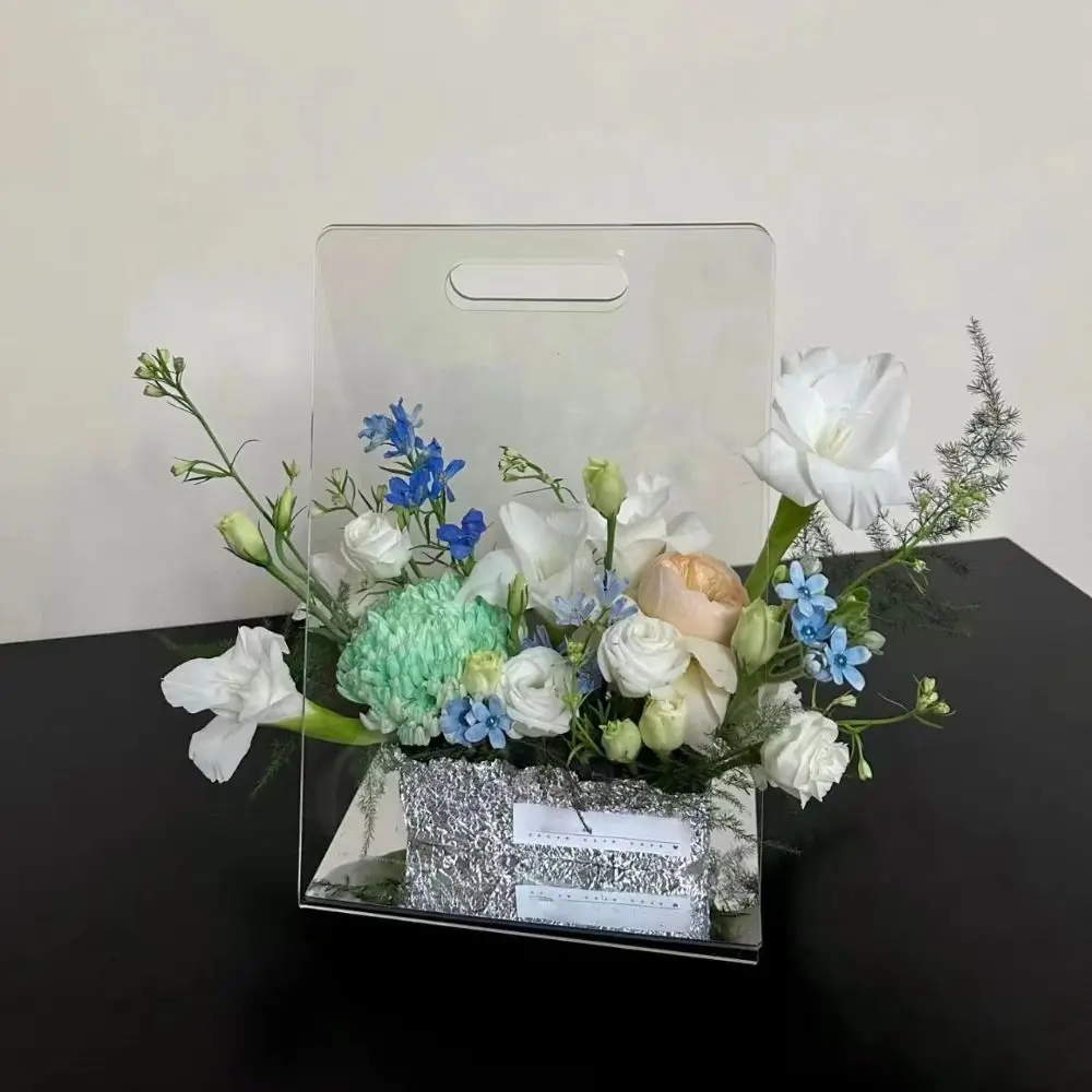 

Creative Crylic Flower Box Simple DIY Flower Bag Fresh Flowers Romantic Bouquet Box