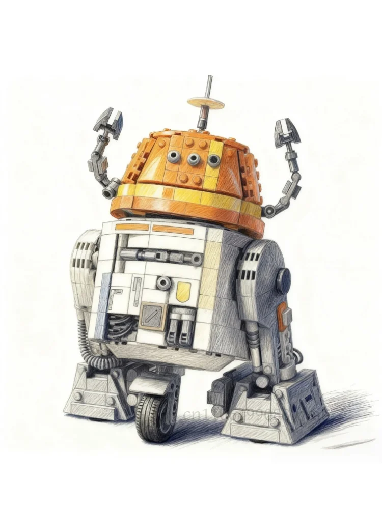 

Новинка 2025 года, 1039 штук MOC, креативный маленький железный робот, строительные блоки, игрушки, рождественские детские подарки на день рождения