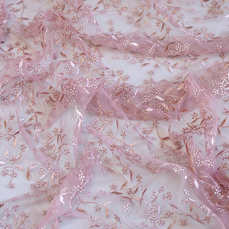 1 iarda/lotto 130 cm Morbido tulle ricamato bianco e tessuto di pizzo tagliato per abiti da sposa da sposa, rosa, blu scuro e rosso