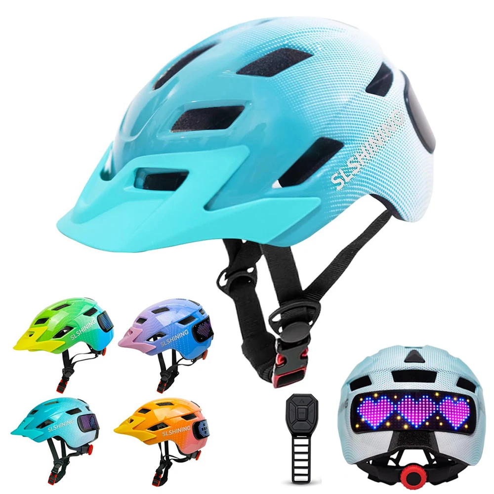 Kids Bike Helmet with Led Display Skateboard Bicycle Cycling Safety Helmet