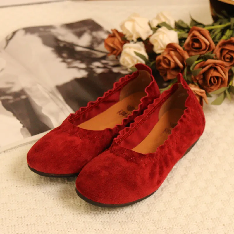 

Floral Embellished Slip-On round Toe Flat Heel Women's Leather Shoes Comfortable Spring Season Fashion Single Shoes