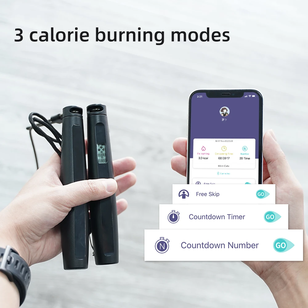 Smart Skipping Rope for Fitness, Jump Ropes  with Counter  for Women Men Adult Kids, APP Data Analysis