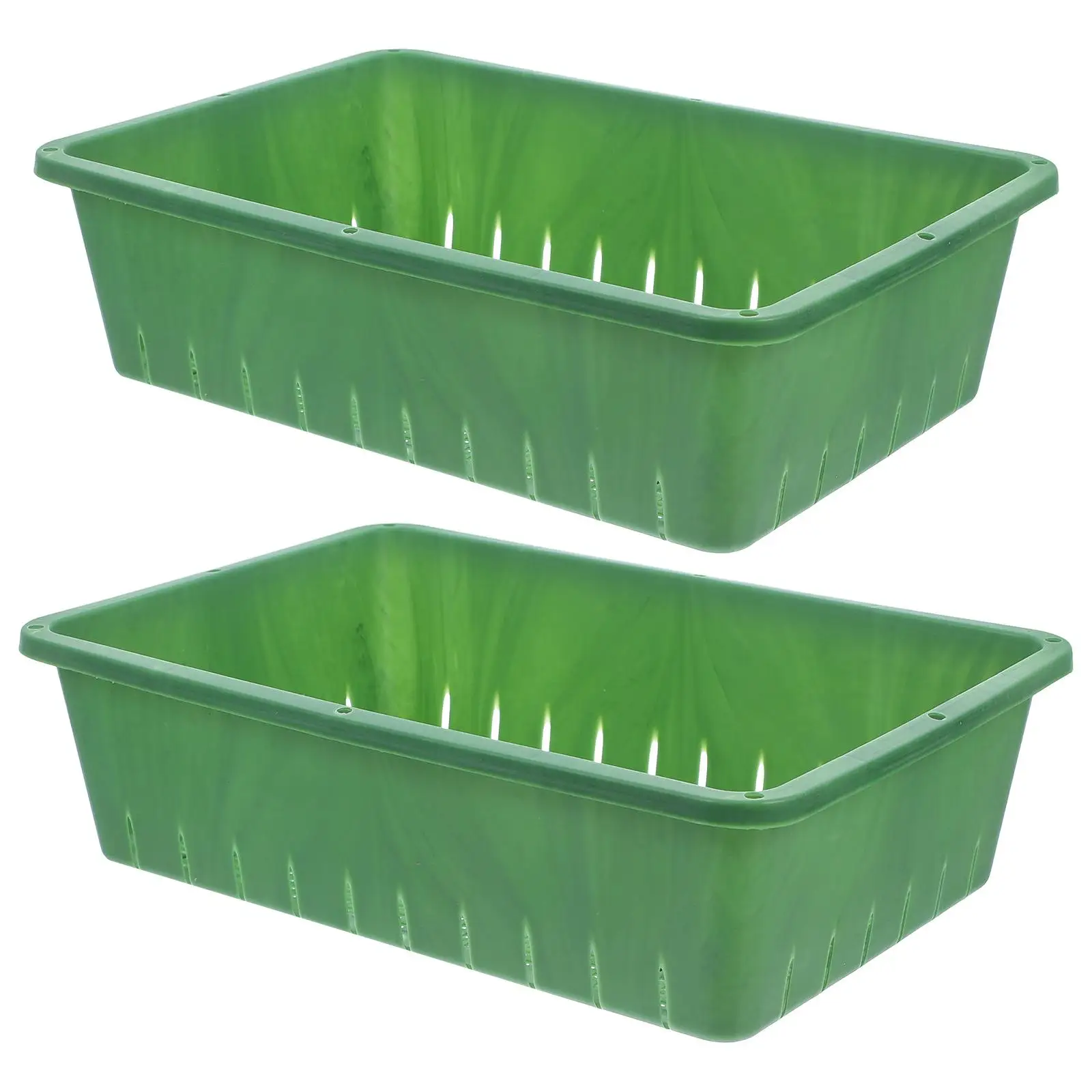 

2 Pcs Seedling Trays Germination Starter Planting Potting PP Tray for Indoor Gardening Succulents Flowers Compact Stackable