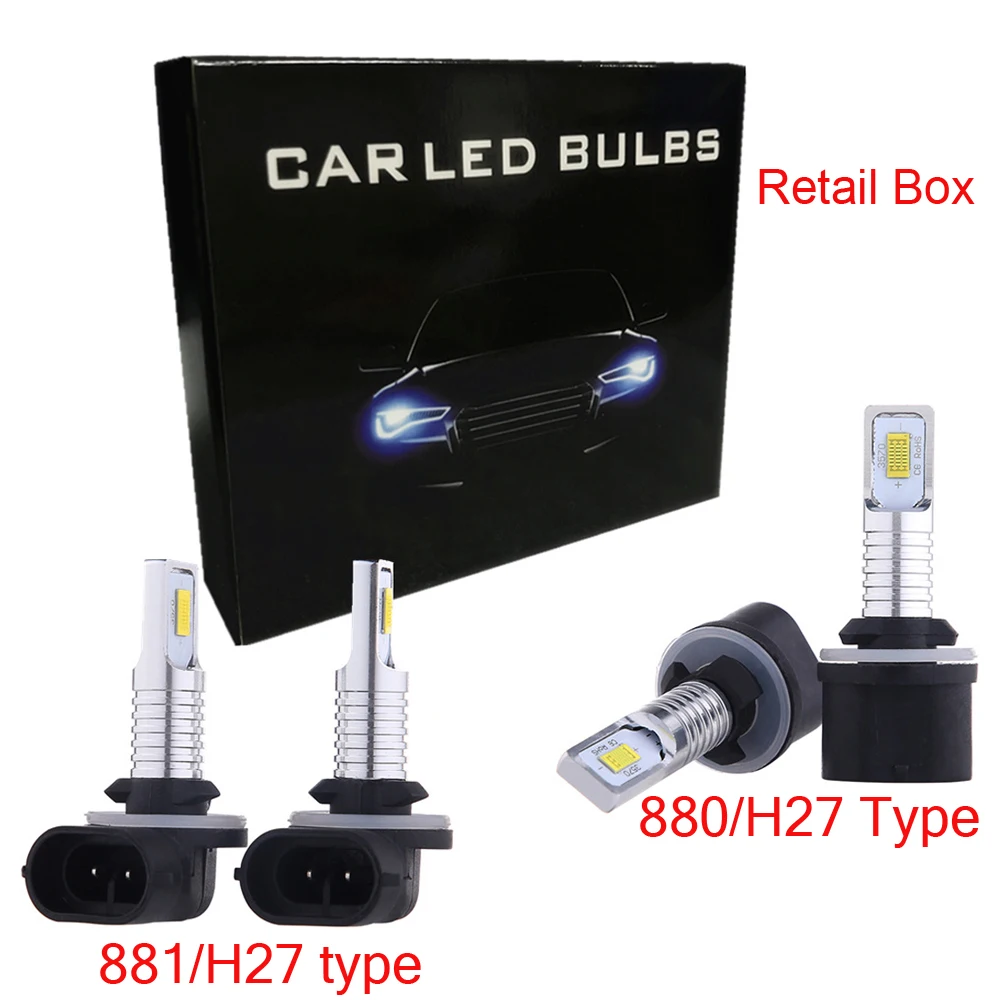 2Pcs CSP 100W H4 H7 Super Bright Led Car Daytime Running Driving Fog Light Lamp 6000K Auto Driving Headlight High Low Beam Bulbs
