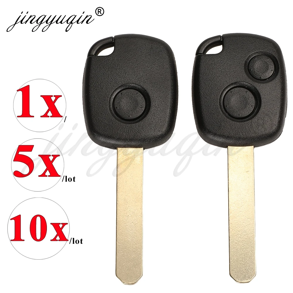 jingyuqin 1/5/10pcs 1/2 Buttons Remote Car Key Shell For Honda CR-V Fit City Civic Accord Stepwagon Odyssey -2006 Fob Case