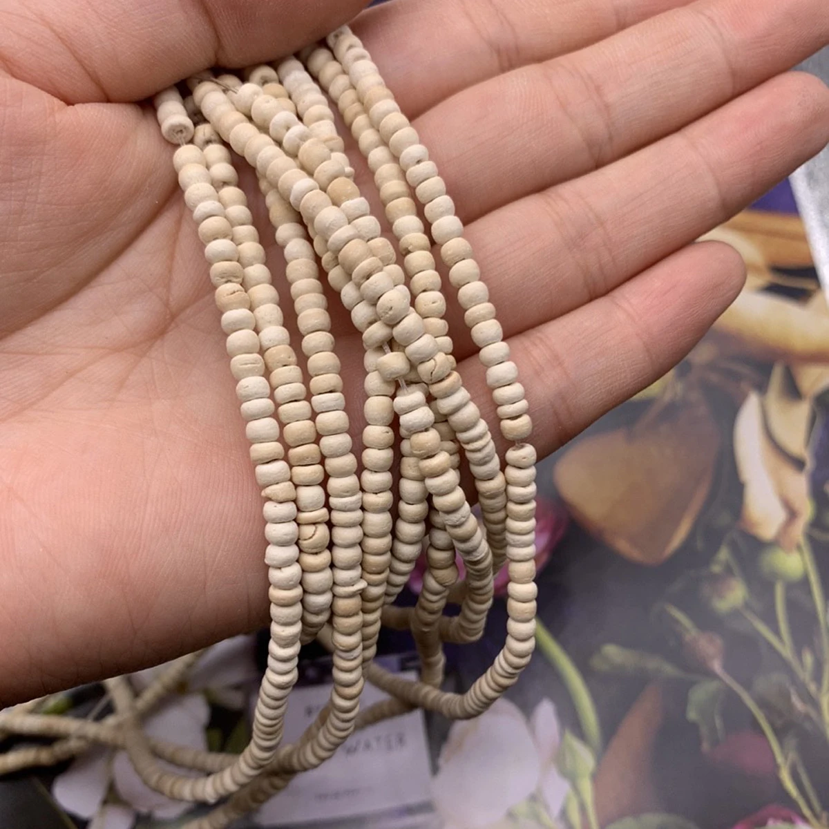 Irregular Cylindrical Solid Wood Loose Spacing Bead 3.5-4mm Jewelry Making DIY Necklace Bracelet Accessory Gift 38cm