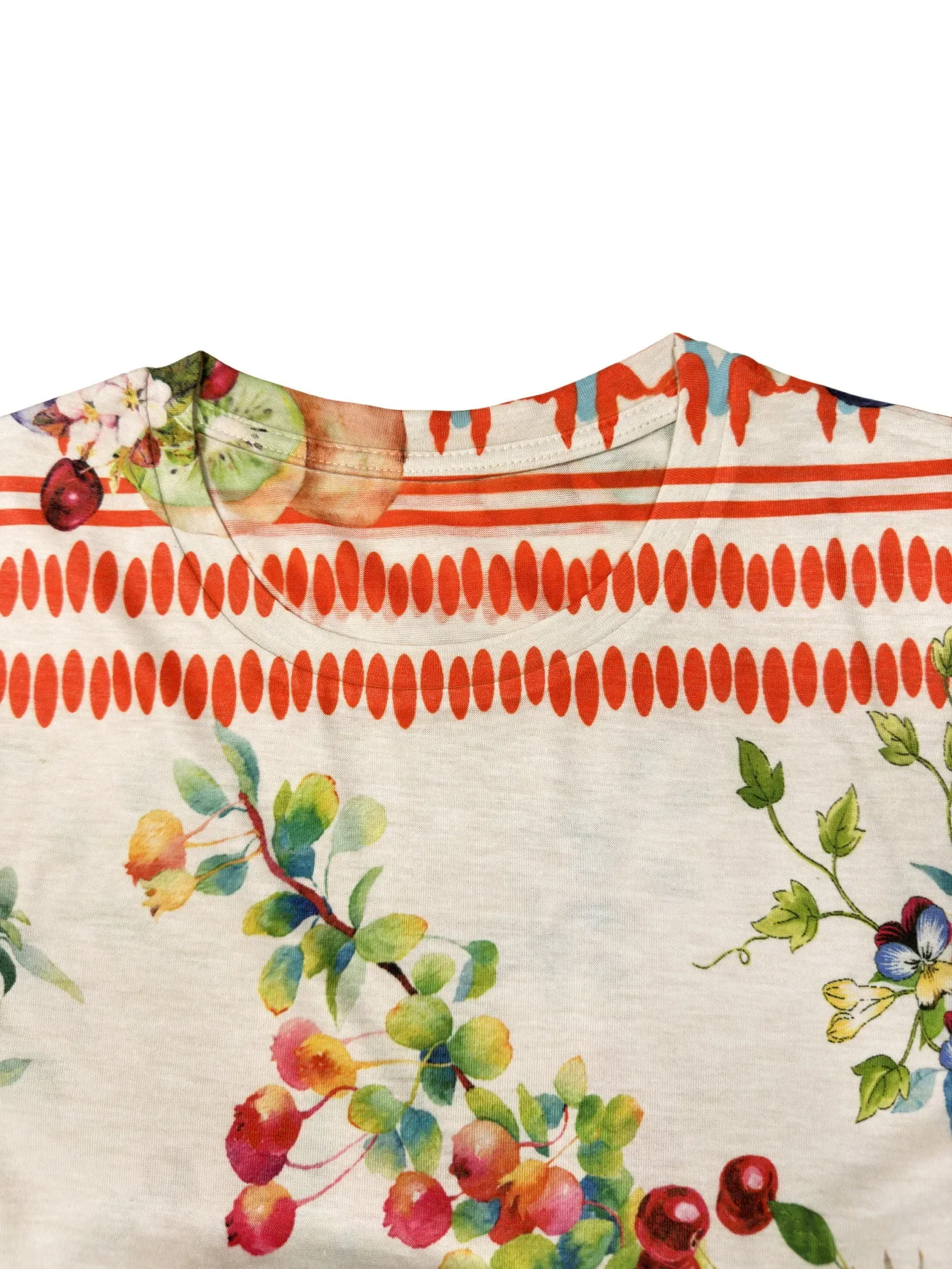 2025 Fashion Printed T Shirts Women Vintage Clothes Classic Style Casual Flower Pattern O Neck Short Sleeve Tops Tee Shirt Femme