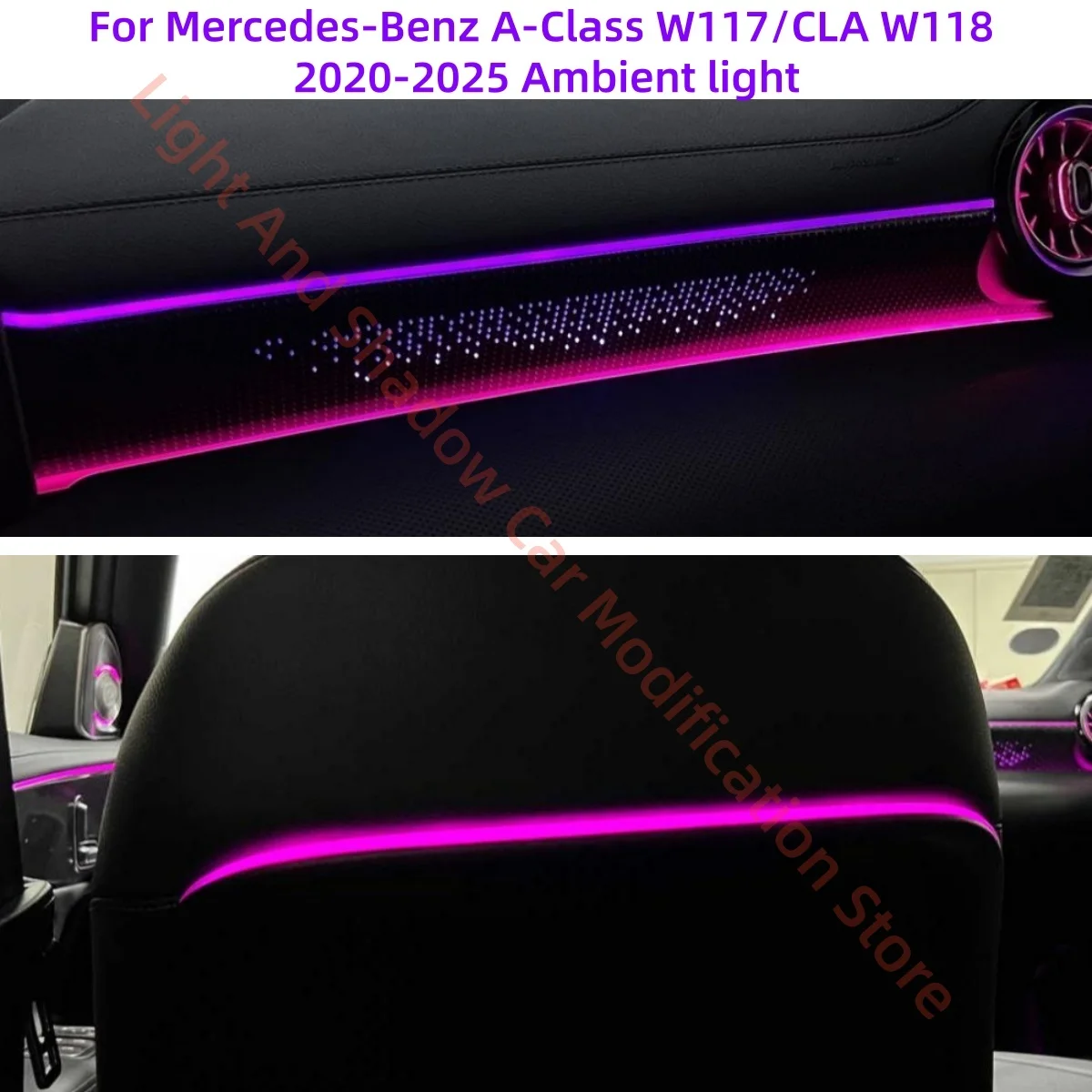 For Mercedes-Benz A-Class W177 CLA W118 2019-2022 LED Ambient light automotive interior Backrest lamp Passenger starlight panel