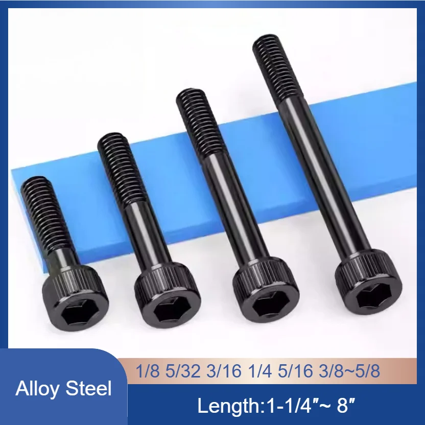 12.9 Grade Alloy Steel UNC Partial Thread Socket Head Bolts, Inch Allen Cap Screws, 1/8 5/32 3/16 1/4 5/16 3/8 7/16 1/2 5/8