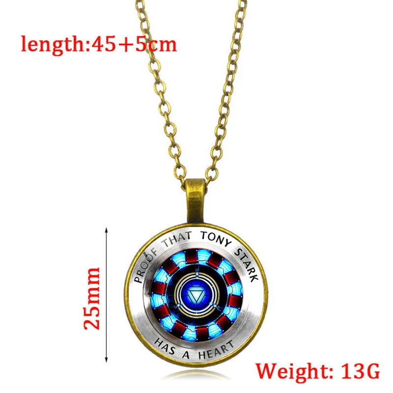 Disney Marvel Ironman ARC-REACTOR Tony Stark Necklace Avengers Figure Cosplay Props Pendant Men Women Accessories Jewelry Gift