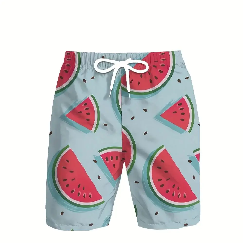 

Men Quick-drying Lightweight Shorts Watermelon Geometric Pattern Casual Shorts Summer Breathable Sports Outdoor Activity Shorts