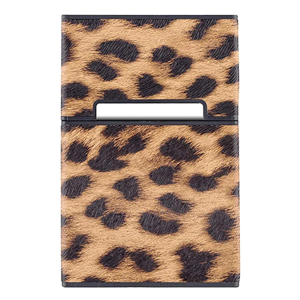 Leopard Print Cigarette Case Cover Tobacco Case Flip Cover Portable Soft  Cigarette Case Protective Box Waterproof Leather Case