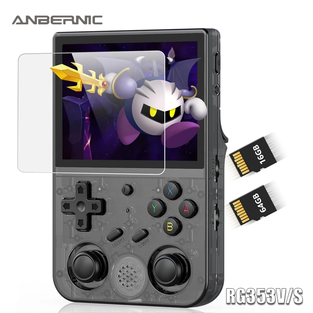 ANBERG353VS Retro Handheld Game Linux System Built- in 4452 Games RG353V Emulator Handheld Console RK3566 Supports HDMI-TV-Out