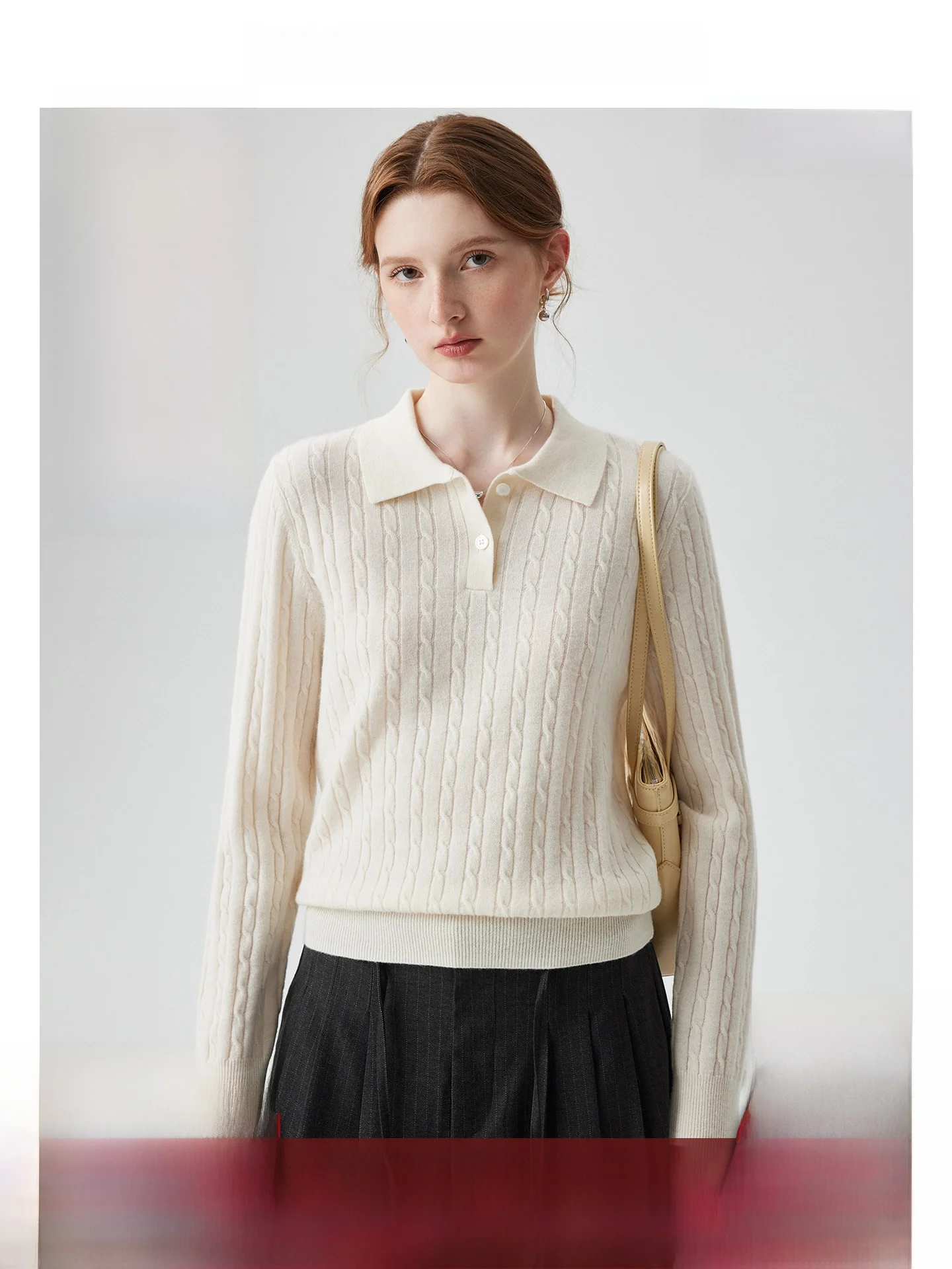 

Шерстяной вязаный свитер с косами для женщин, однотонный, с длинным рукавом, прямого кроя, для повседневной носки