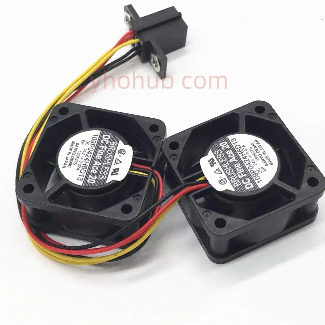 

Sanyo Denki 109P0424H6D13 Double Fan DC 24V 0.07A 40x40x20mm 3-Wire Server Cooling Fan