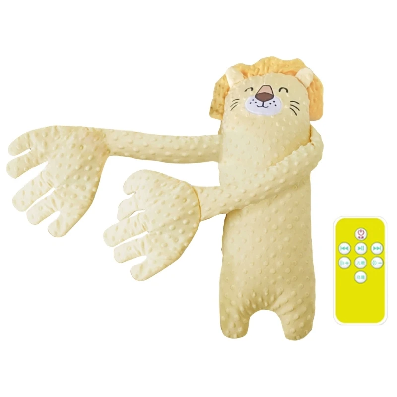 การ์ตูนเด็กไอเสียหมอน Plush Soothing Hand Pacify ตุ๊กตาของเล่นสบายทารกด้วยรีโมทสําหรับ Restful Sleep