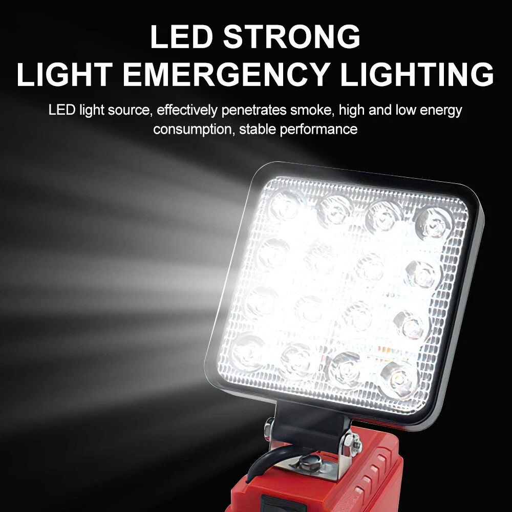 4IN Portable Cordless LED Work Light For Milwaukee 18V Li-ion Battery Lantern Outdoor Flashlight Camping Lamp Emergency Lighting